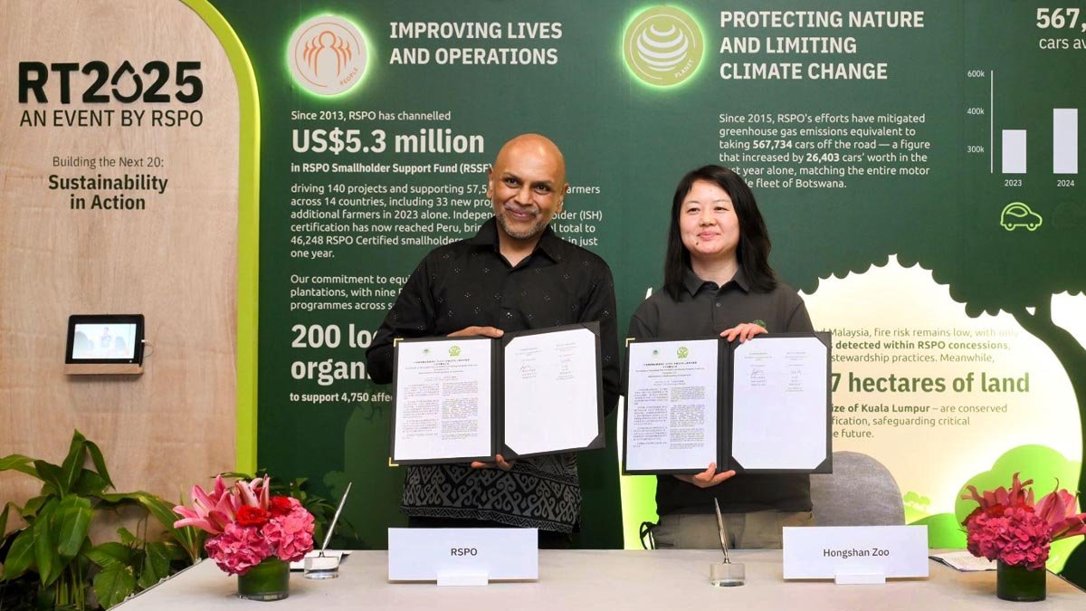 RSPO and Hongshan Zoo Forge Partnership to Advance Biodiversity and Sustainable Palm Oil Awareness in China RSPO CEO Joseph D’Cruz and Bai Yali, Deputy Director of the Nanjing Hongshan Forest Zoo Management Office
